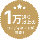 1万通り以上のコーディネートが可能!